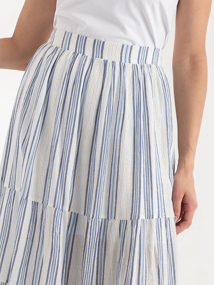 Tiered Stripe Skirt