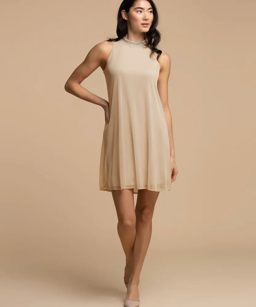 Tiana B Sleeveless Beaded Neckline Dress