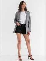 Linen Open Front Blazer