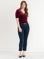 Velvet V-Neck Top