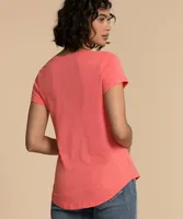 V-Neck Tee Shirt with Tail