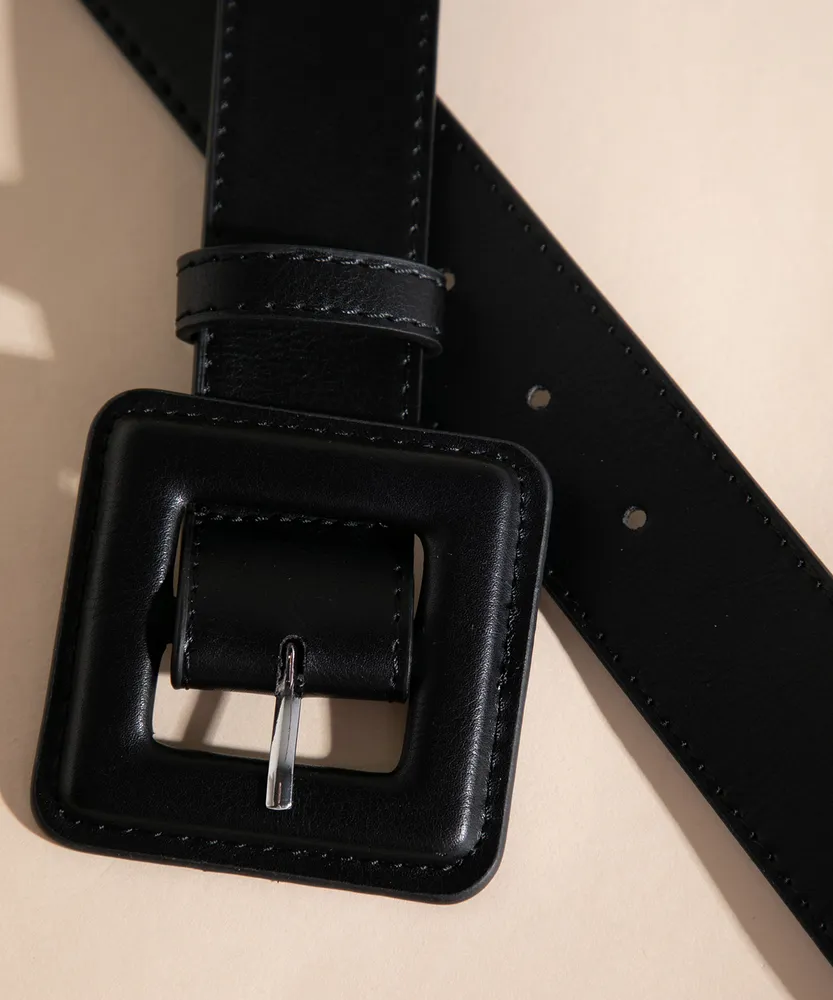 Matte Square Buckle Belt