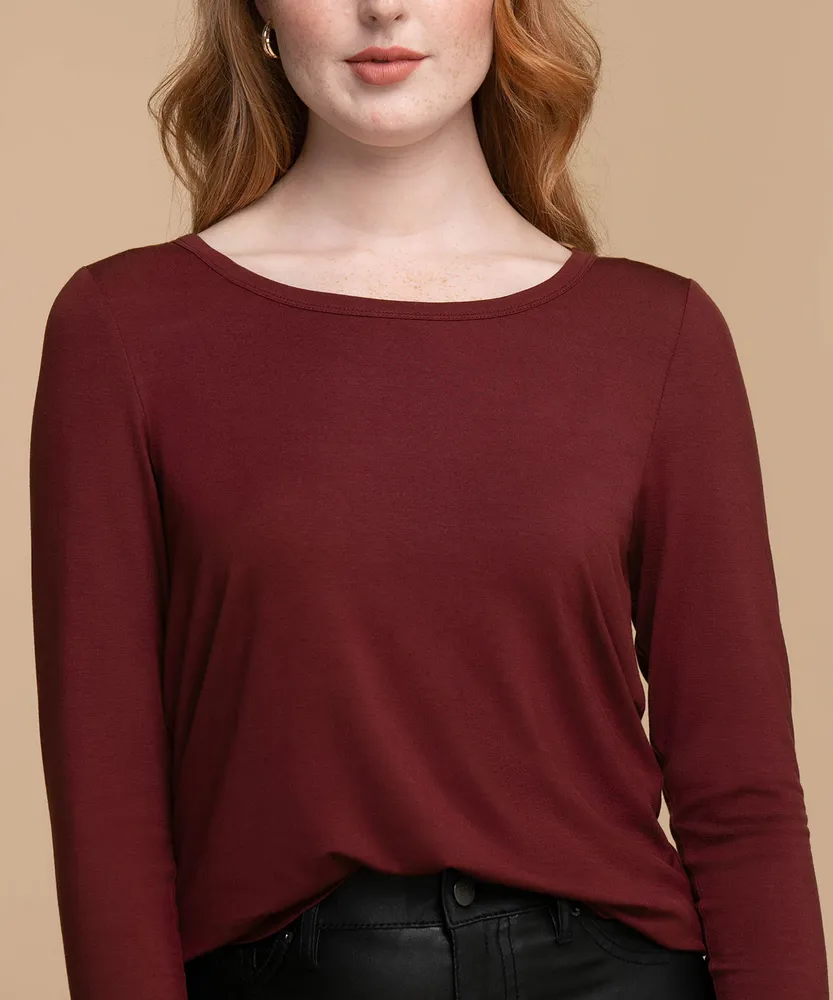 Long Sleeve Scoop Neck Top