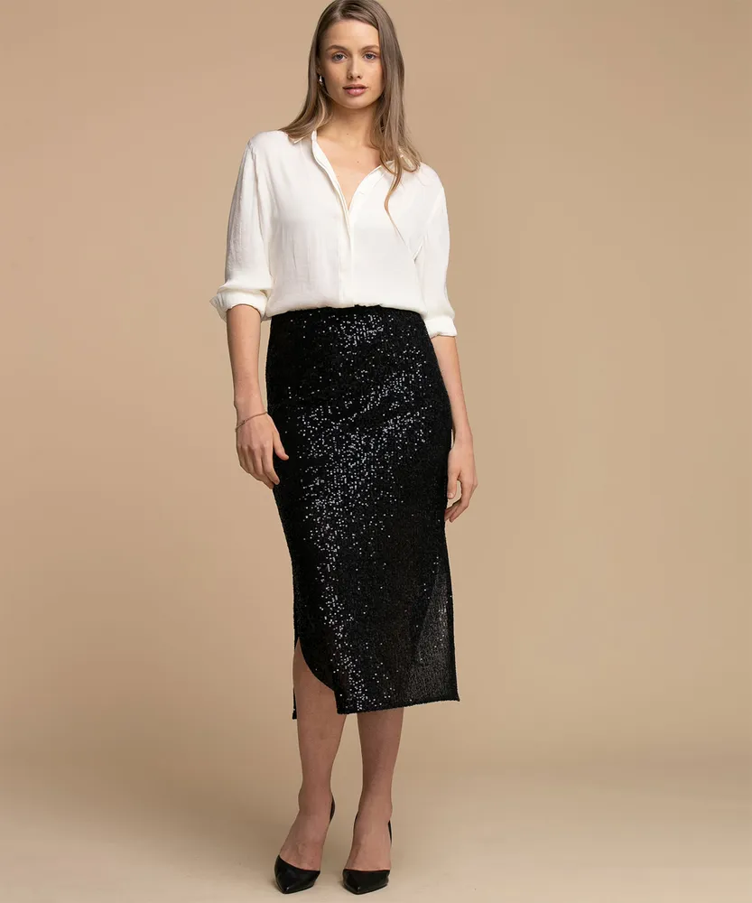 Sequin Midi Skirt