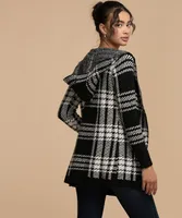 Guilty Jacquard Plaid Hooded Coatigan