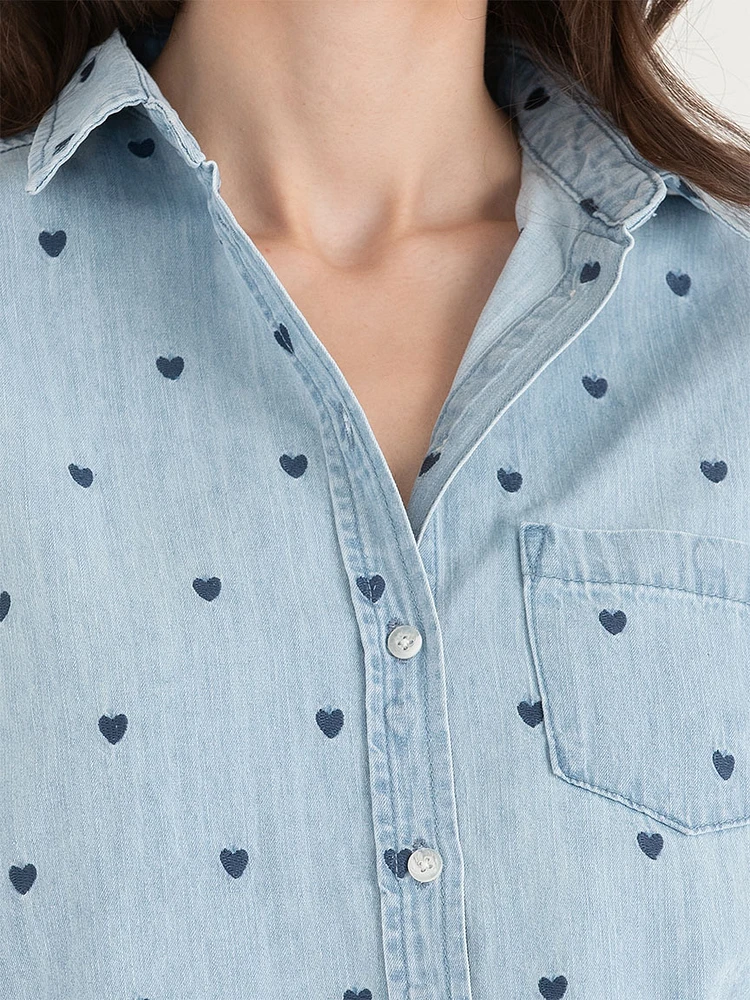 Classic Fit Denim Button-Up Shirt