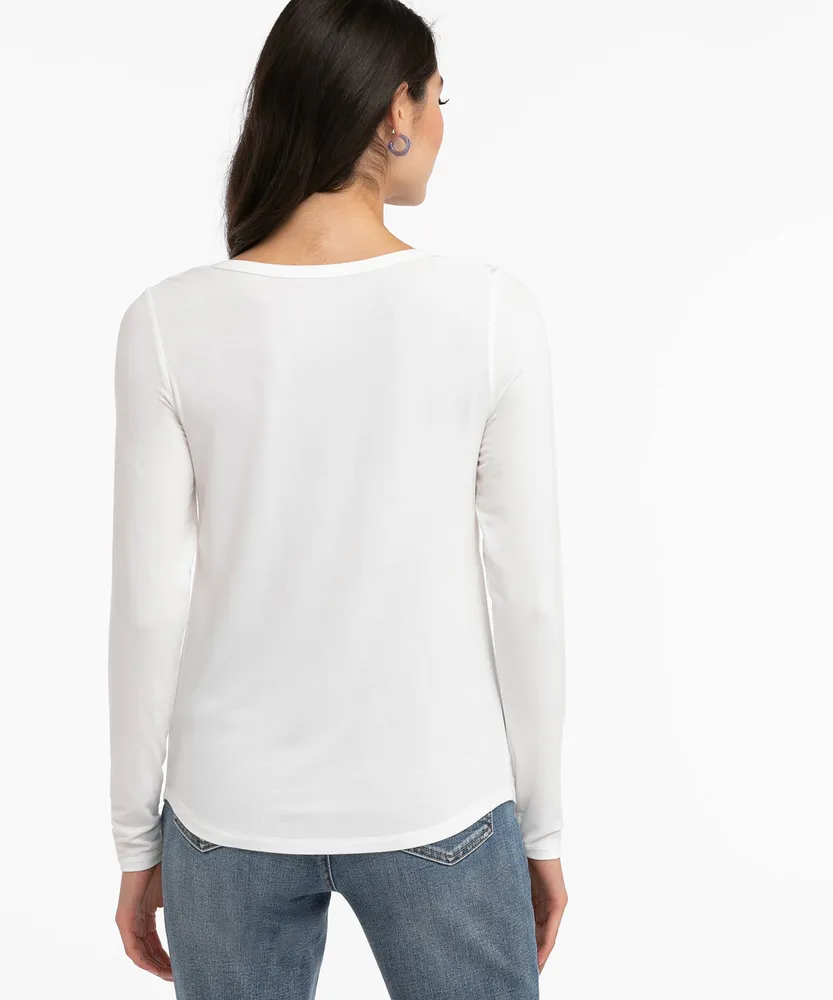 Long Sleeve Scoop Neck Top
