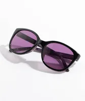 Purple Patterned Black Framed Sunglasses