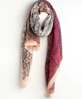 Ombre Paisley Plisse Scarf