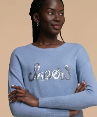 "Cheers" Sequin Sweater