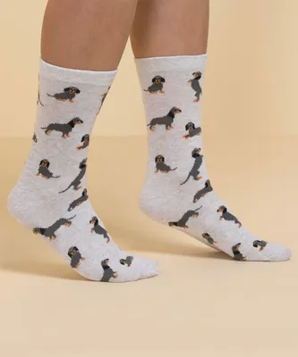 Dachshund Dog Print Socks