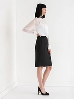 Knee Length Pencil Skirt Luxe Ponte