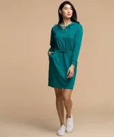 Hooded Lace-Up Lounge Dress