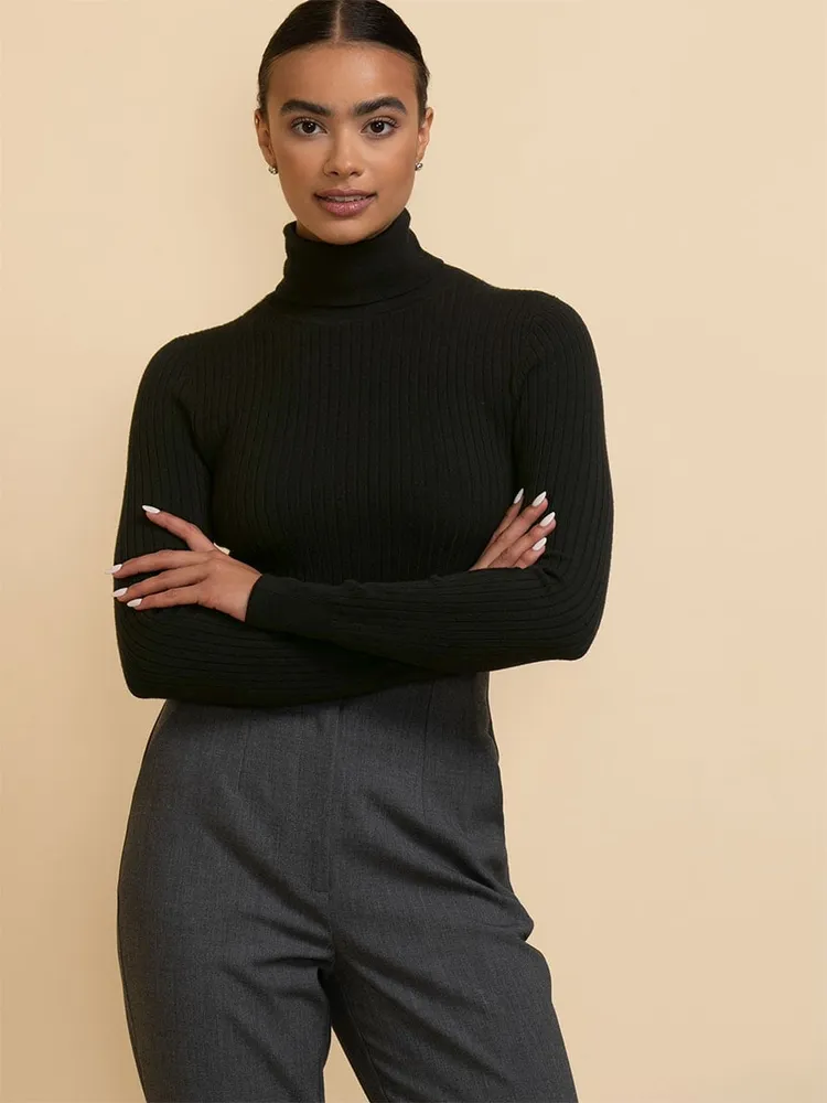 Rib Turtleneck Sweater