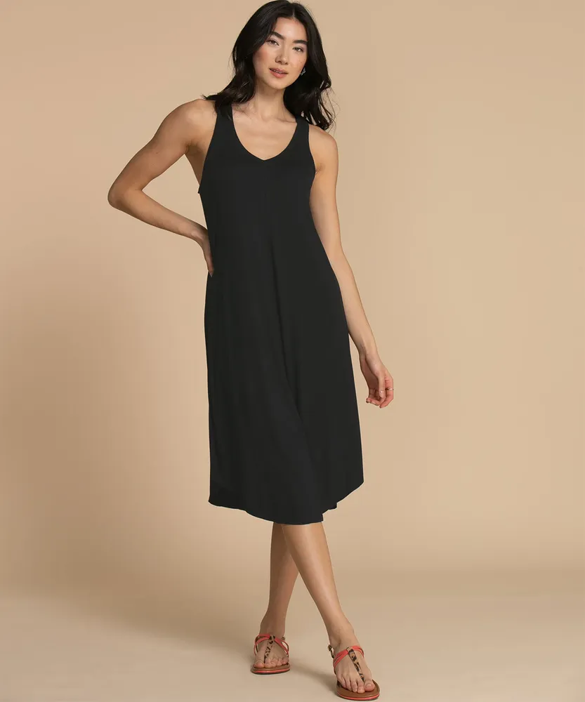 Sleeveless V-Neck Shirt Dress