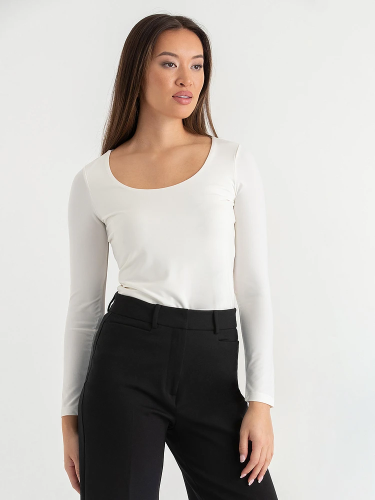 Long Sleeve Scoop Neck Top