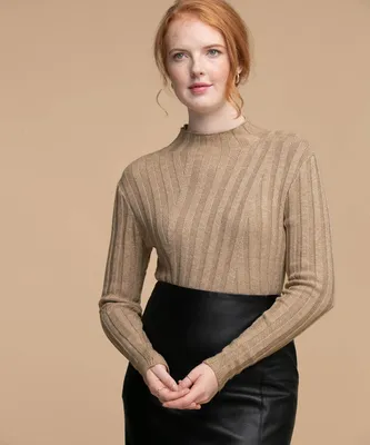 Femme By Design Ribbed Mock Neck Sweater