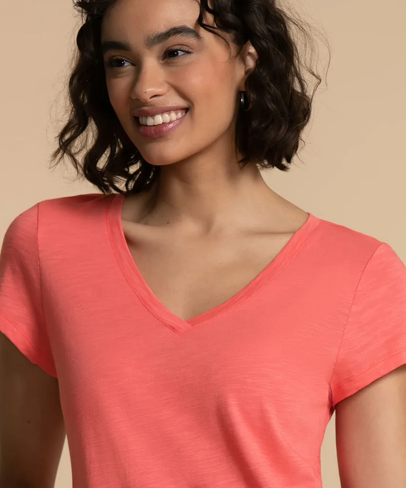V-Neck Tee Shirt with Tail