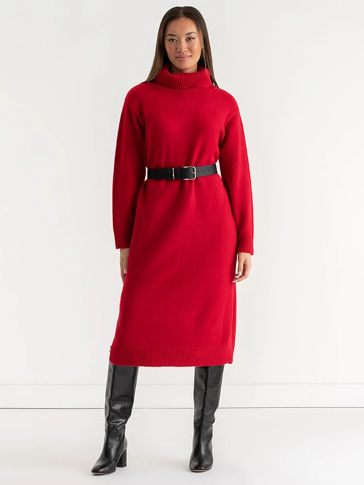 Turtleneck Maxi Sweater Dress