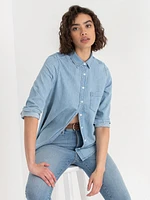 Classic Fit Denim Button-Up Shirt