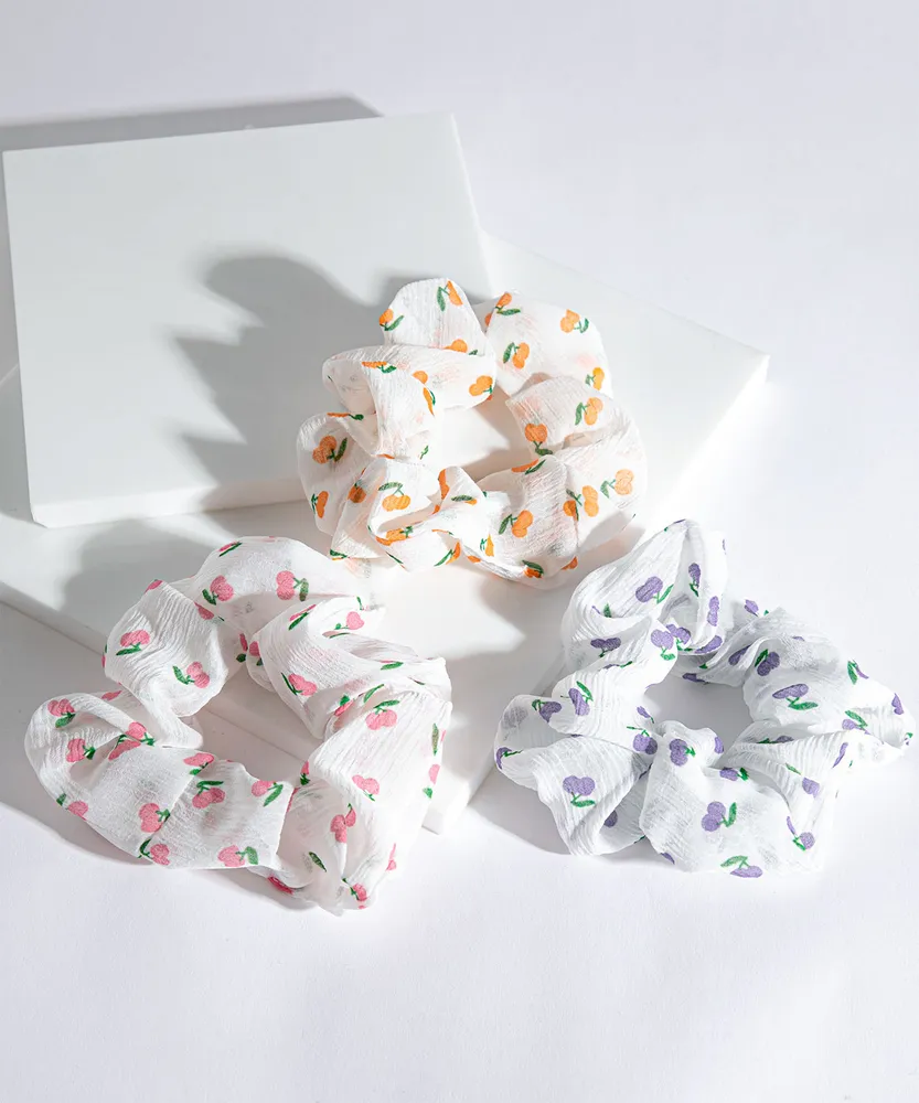 Fruit Hair Scrunchie 3-Pack