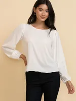 Long Sleeve Scoop Neck Blouse