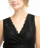 Lace Sleeveless Crossover Top