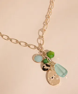 Chain Link Necklace with Charms