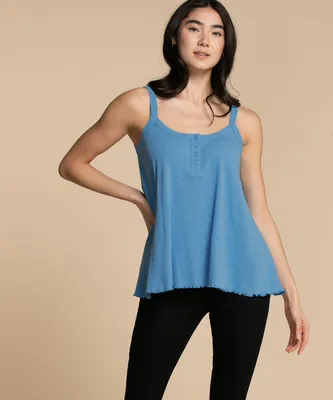 Strappy Top with Scalloped Hem