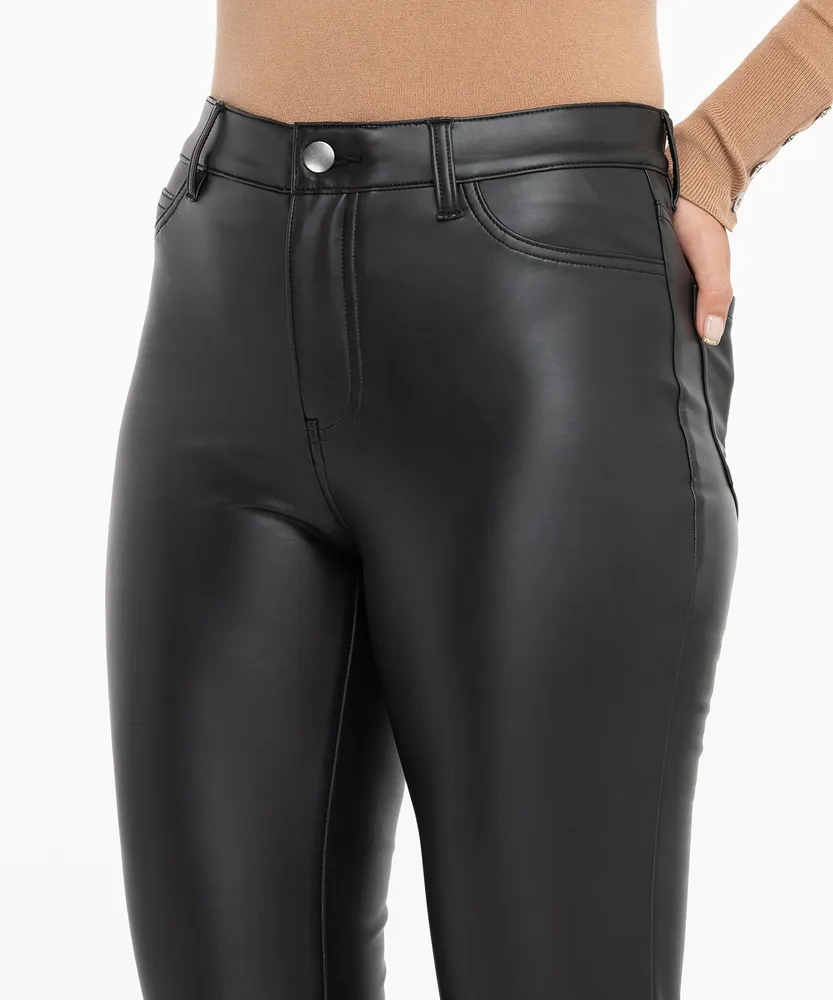 Faux Leather Straight Leg Pant