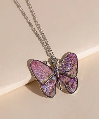Short Butterfly Statement Necklace
