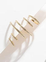 Pave Gold Hoop Earring Trio