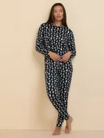 Long Sleeve Cat Print Pajama Set