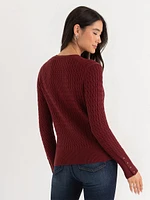 V-Neck Cable Knit Cardigan