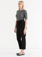 Tapered Ankle Pant with Tie Belt