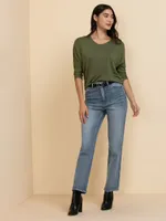 Easy V-Neck Hacci Knit Top
