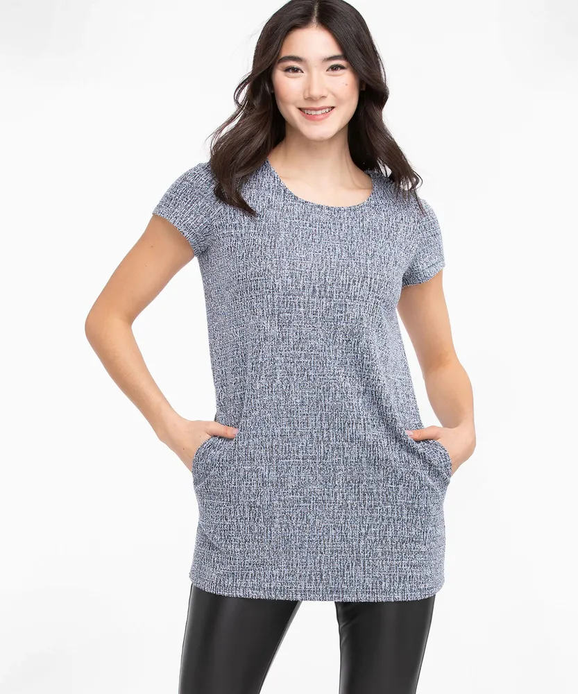 Boucle Short Sleeve Tunic Top