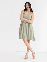 Sweetheart Linen Blend Mini Dress