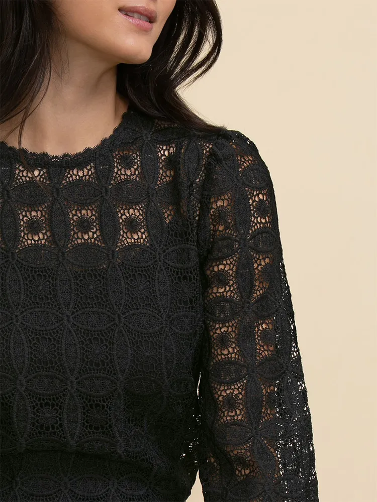 Puff Sleeve Lace Blouse