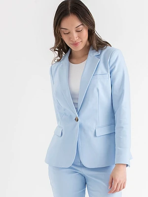 Single Button Cotton Sateen Blazer