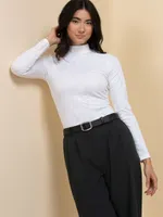 Long Sleeve Lace Mock Neck