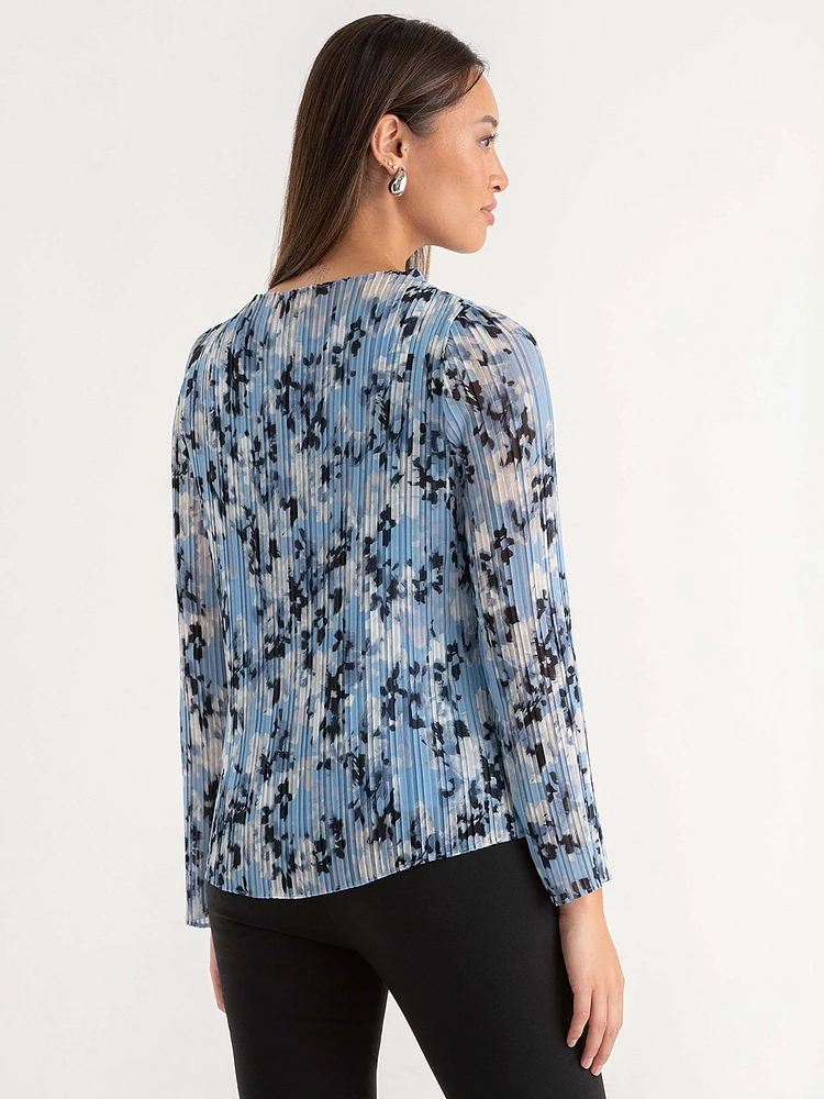 Boat Neck Chiffon Blouse