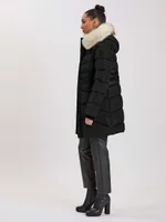 Puffer Jacket with Waist Insert