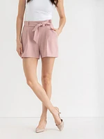 Belted Short Scuba Crepe