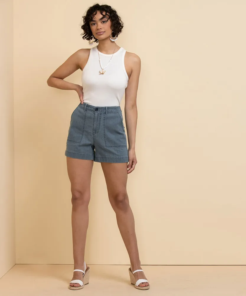 Light Blue Utility Jean Short