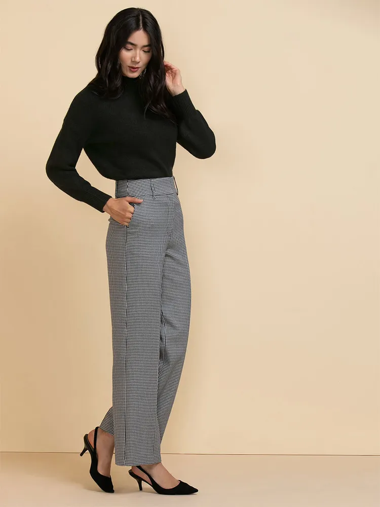 Spencer Straight Pant in Patterned Luxe Ponte