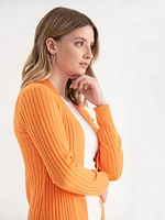 Long Sleeve Ribbed Cardigan