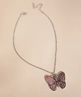 Short Butterfly Statement Necklace