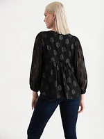 Peasant Blouse with Puff Sleeves