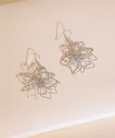 Wire Flower Shaped Drop-Down Earrings